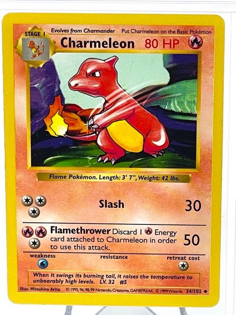 Charmeleon Shadowless Pokémon Kort - Base Set 24/102 - Klassisk Kort - CollexyLux.dk