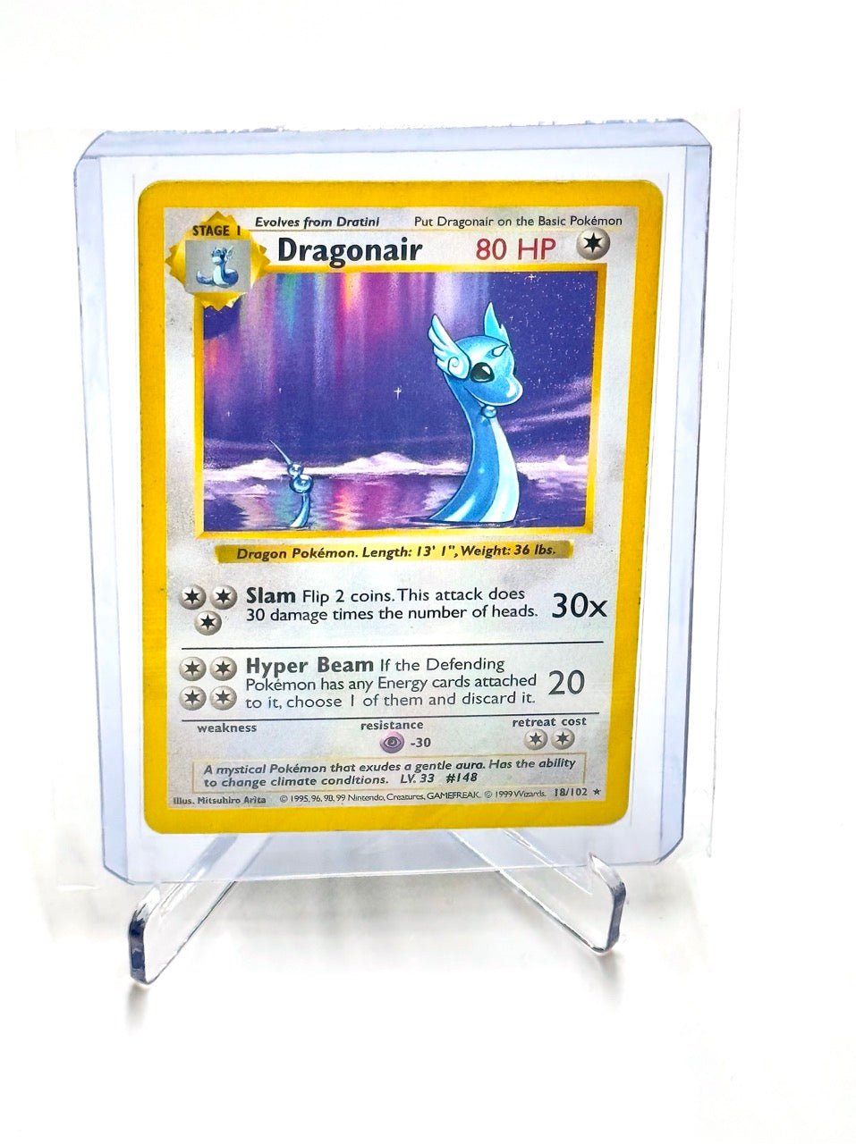 Dragonair Shadowless Pokémon Kort - Base Set 18/102 - Klassisk Kort - CollexyLux.dk