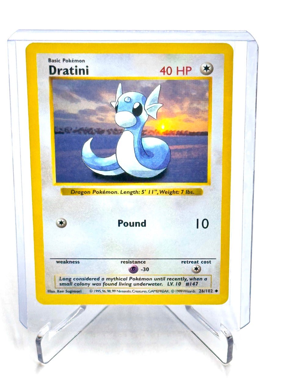 Dratini Shadowless Pokémon Kort - Base Set 26/102 - Klassisk Kort - CollexyLux.dk