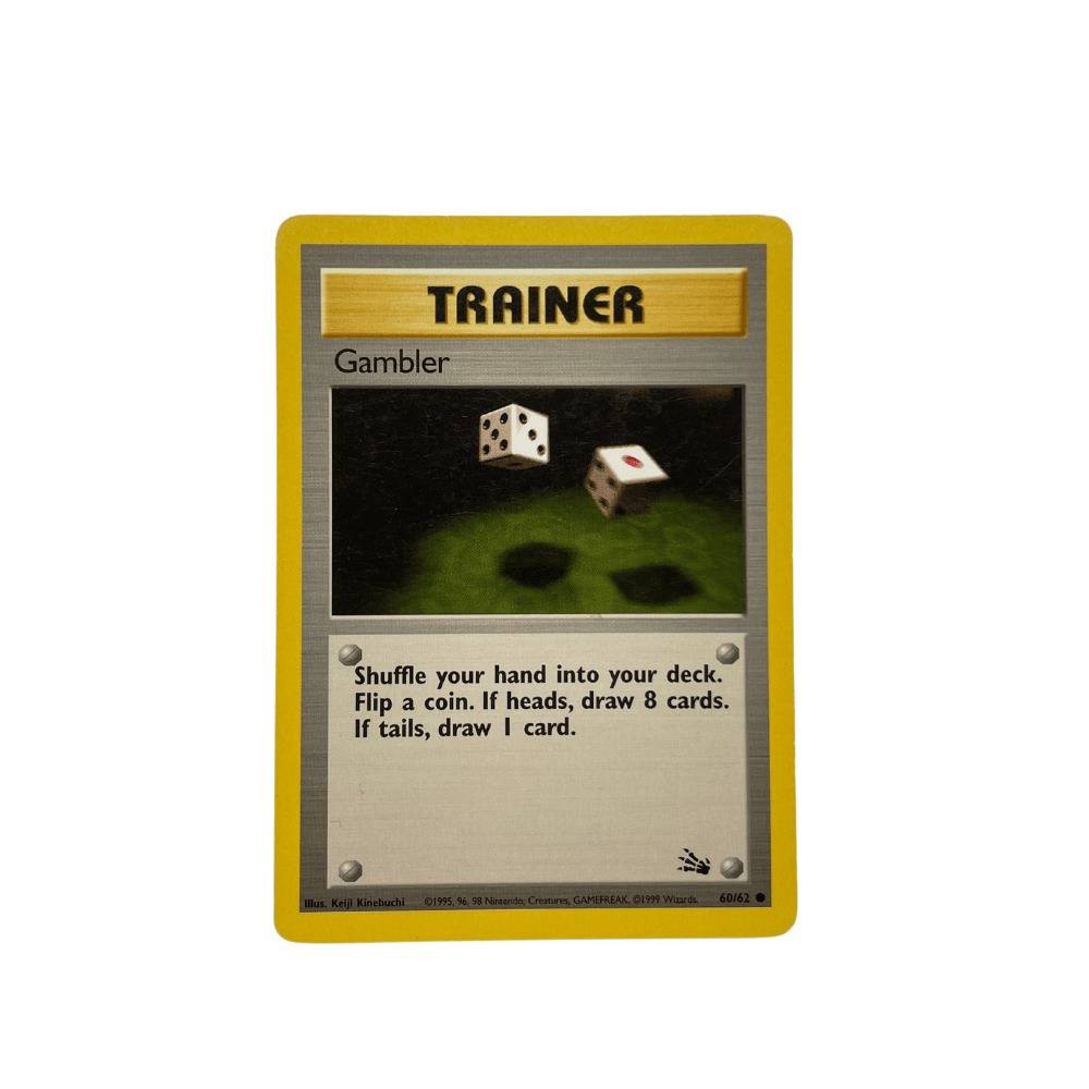 Gambler Trainer Common – Fossil 60/62 Pokémon kort