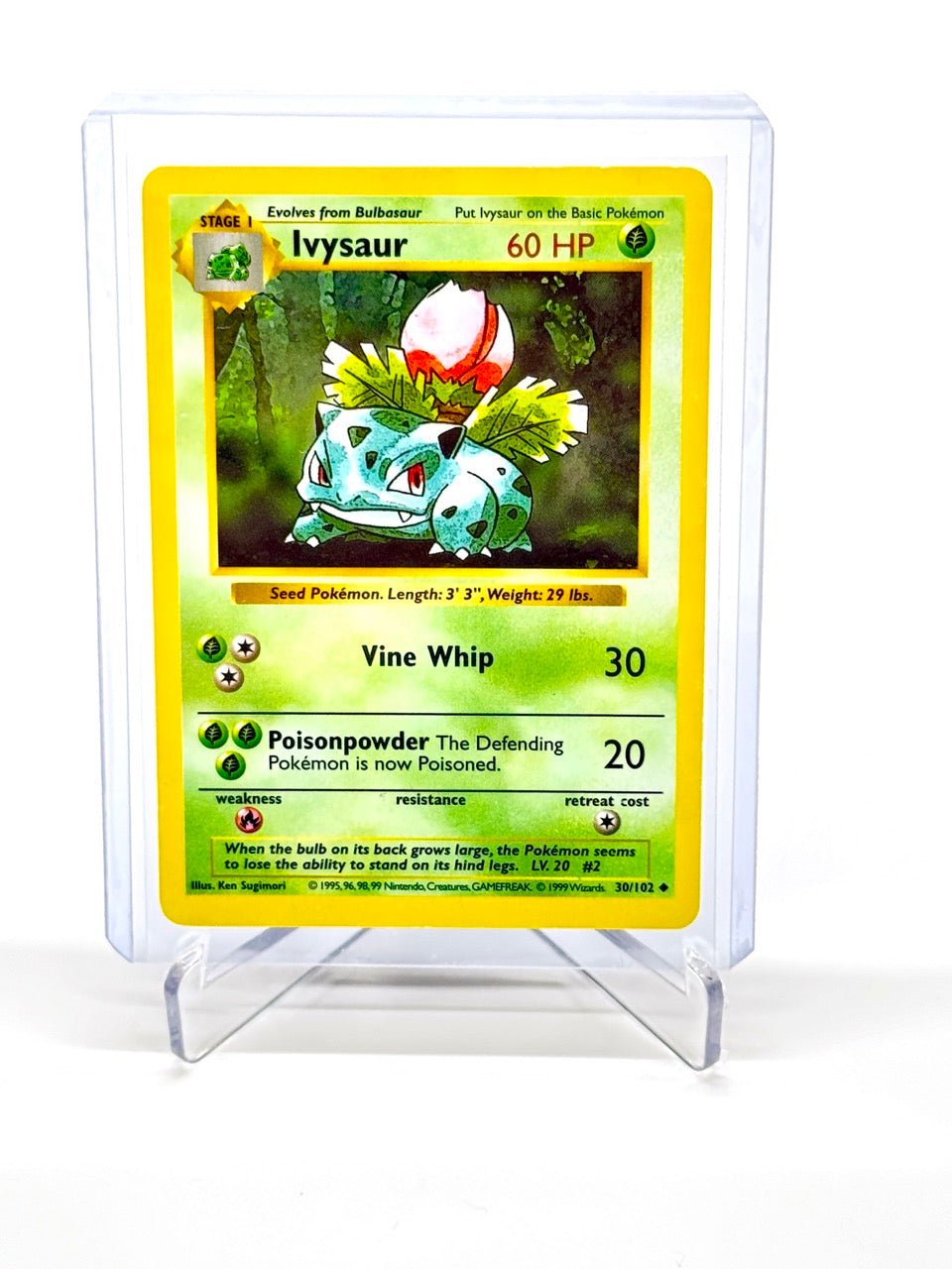 Ivysaur Shadowless Pokémon Kort - Base Set 30/102 - Klassisk Kort - CollexyLux.dk