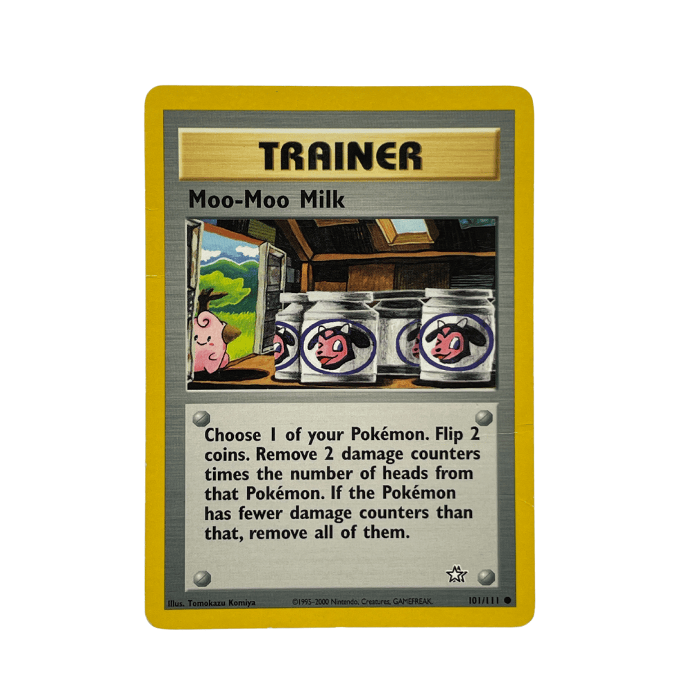 Moo-Moo Milk Common Neo Genesis 101/111 Pokemon Card - Played (PL) Moo-Moo Milk Common Neo Genesis 101/111 Pokemon Card - Played (PL)
