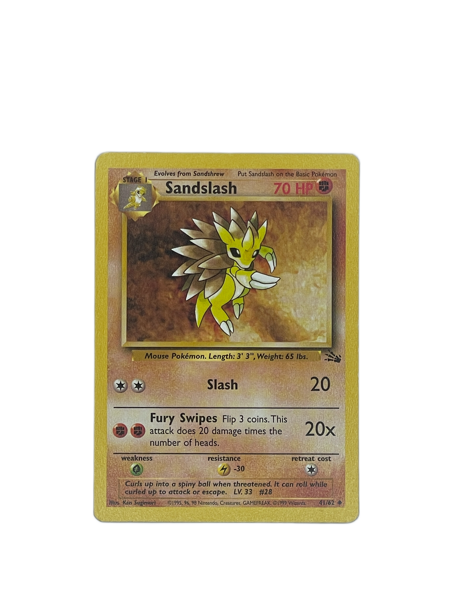 Sandslash Uncommon – Fossil 41/62 Pokémon kort
