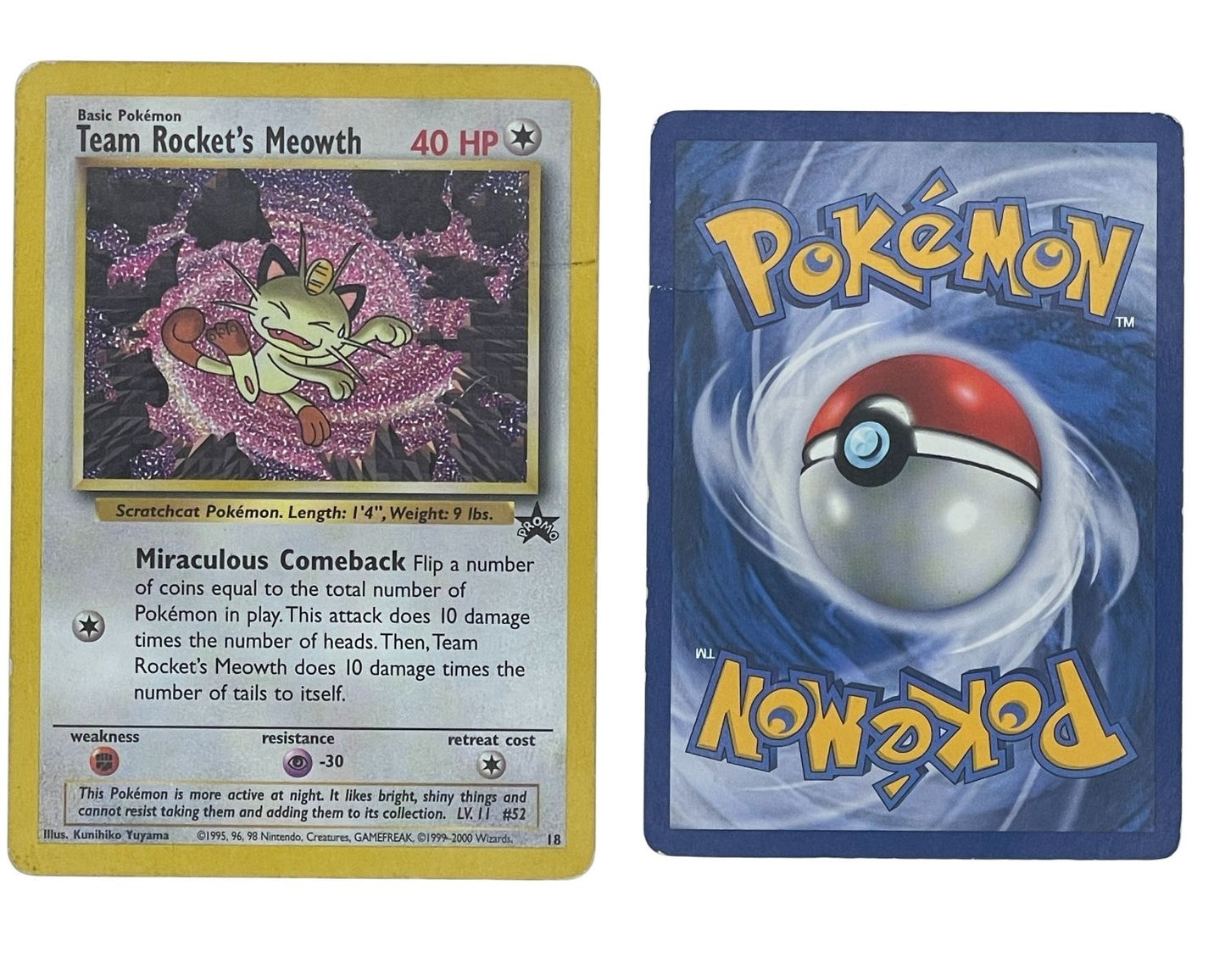 Team Rocket’s Meowth Promo – Wizards Black Star Promo 18 Pokémon kort
