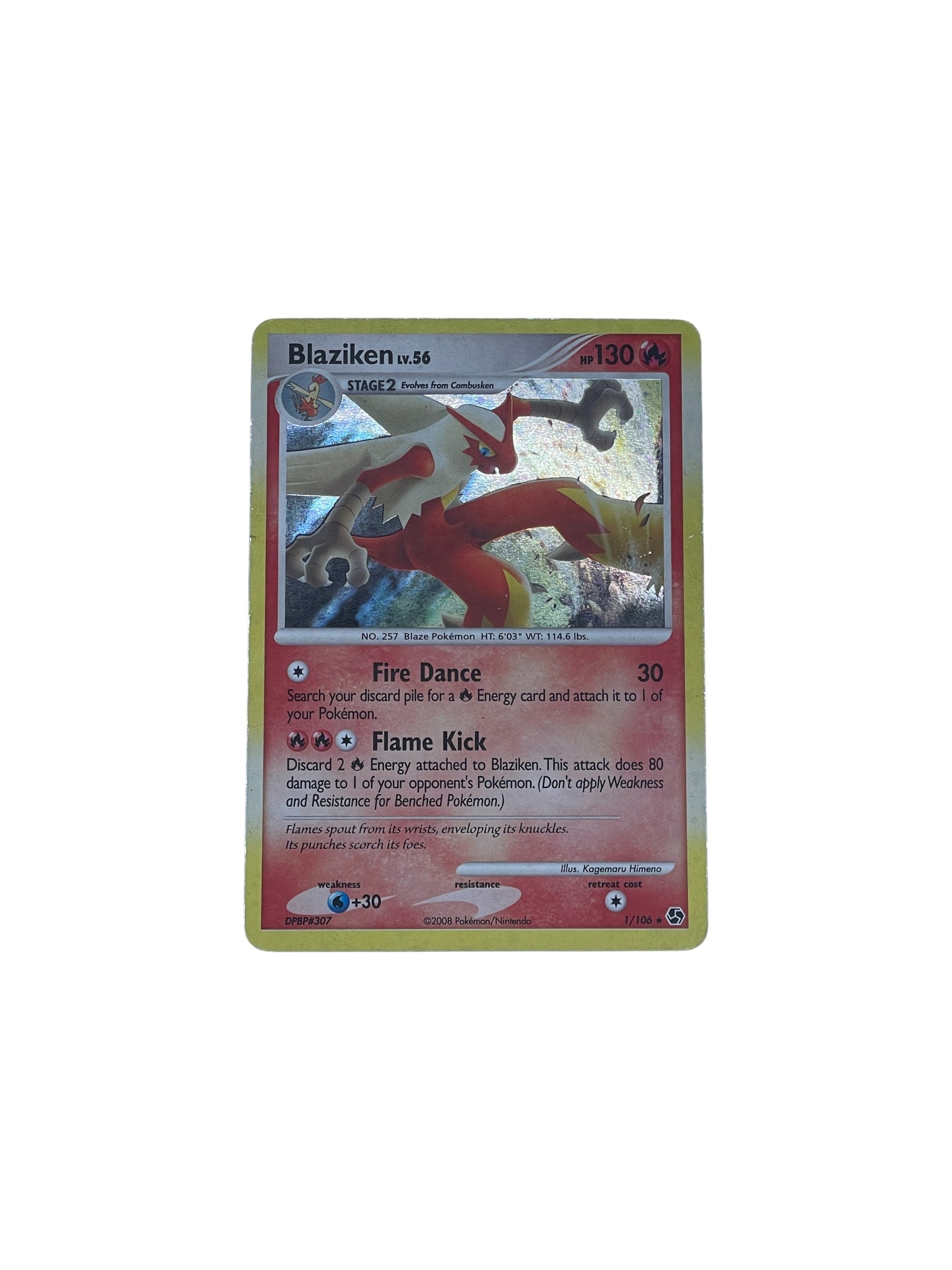 Originalt Pokémonkort – Blaziken Holo Rare forside fra Great Encounters, kort nr. 1/106 – CollexyLux