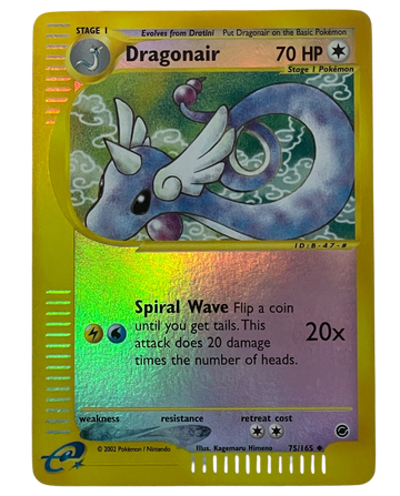 Dragonair 75/165 Reverse Holo fra Pokémon Expedition Base Set – fuldt billede af kortets forside
