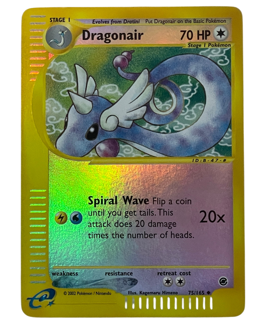 Dragonair 75/165 Reverse Holo fra Pokémon Expedition Base Set – fuldt billede af kortets forside