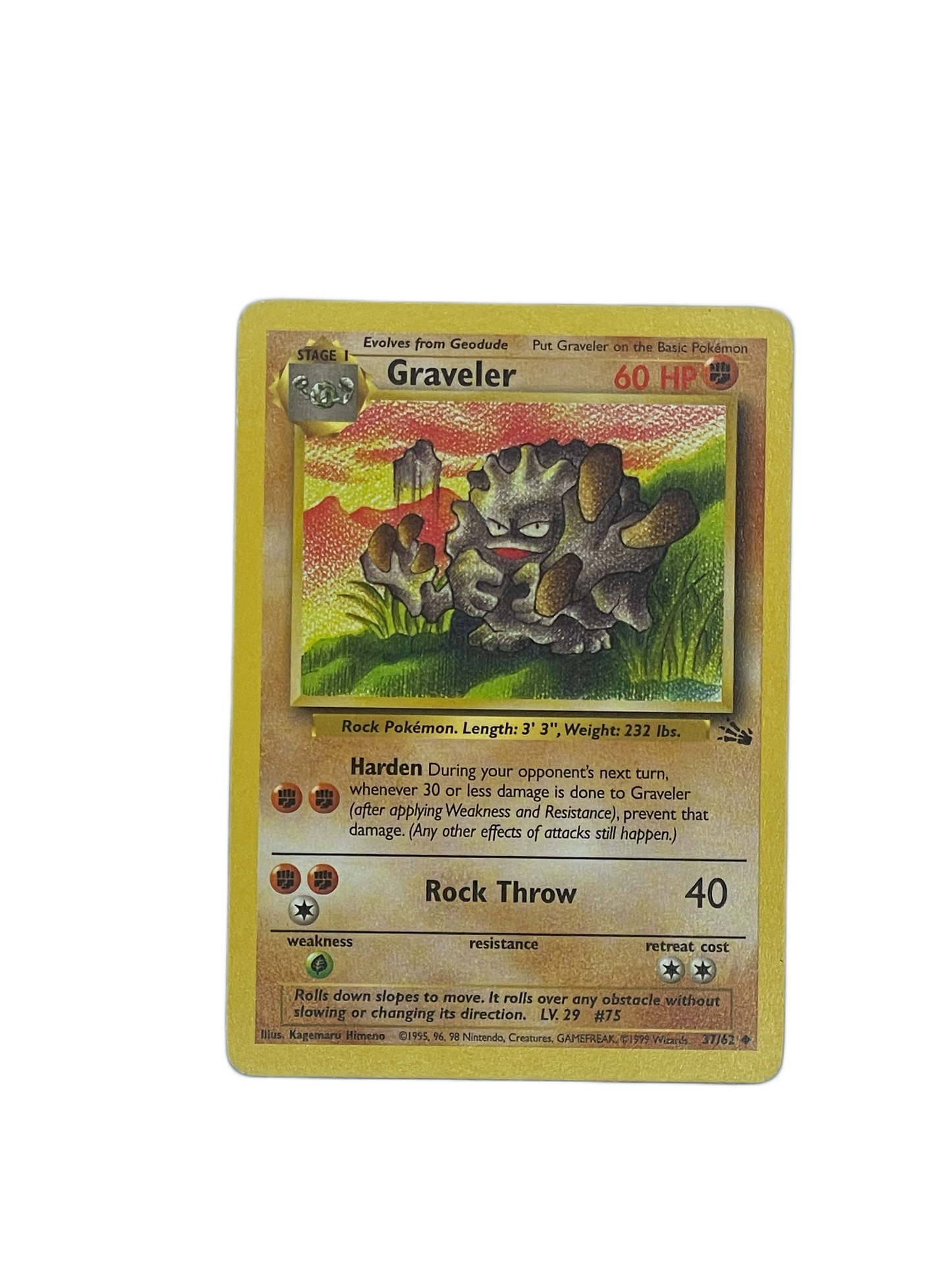 Graveler Uncommon – Fossil 37/62 Pokémon kort