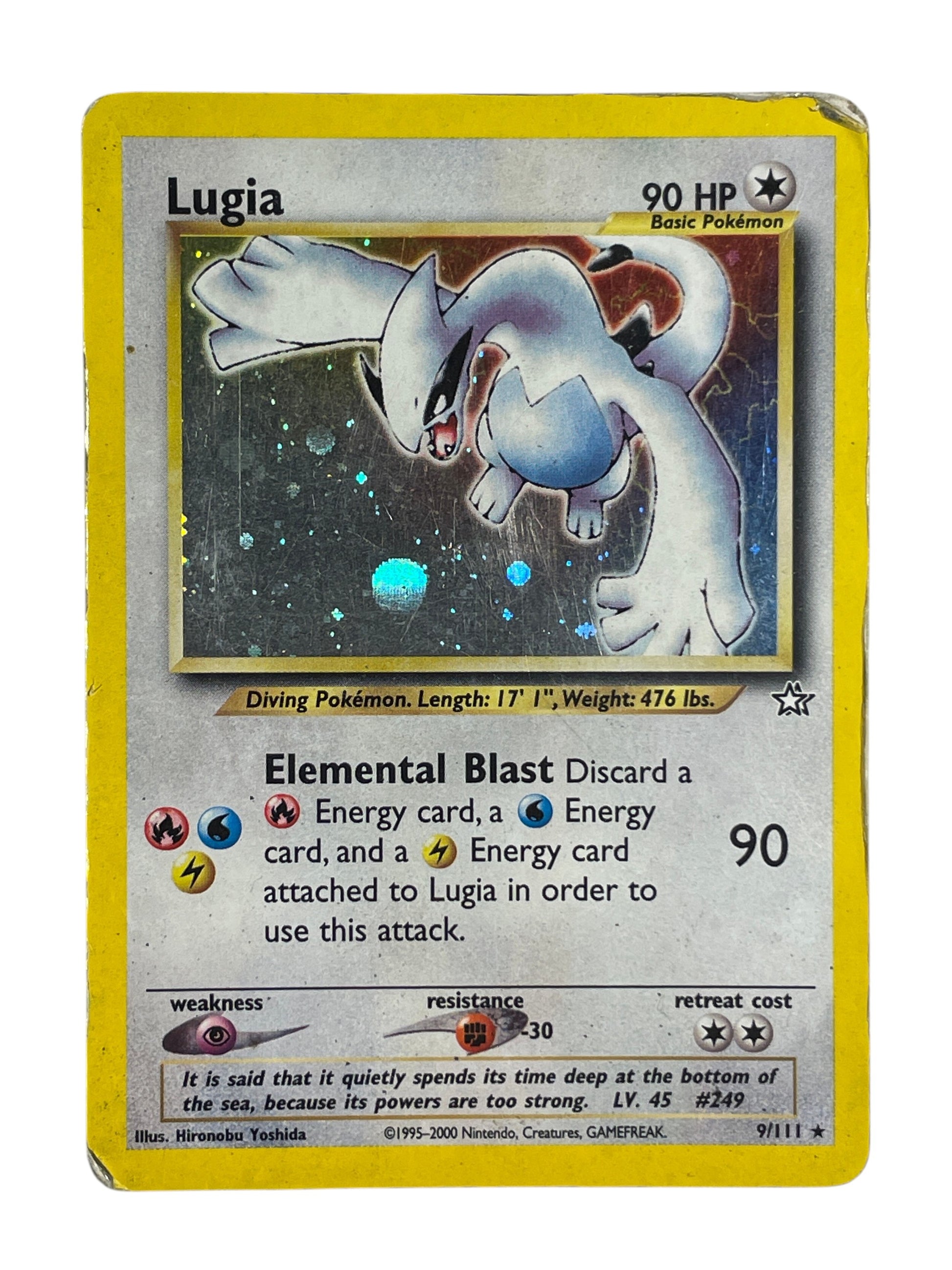 Lugia 9/111 Holo fra Pokémon Neo Genesis – fuldt billede af kortets forside