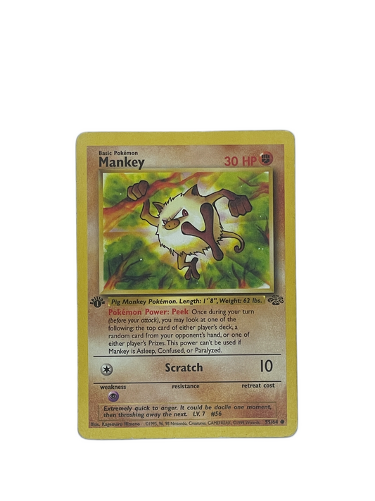 Mankey 1st Edition Common – Jungle 55/64 Pokémon cards