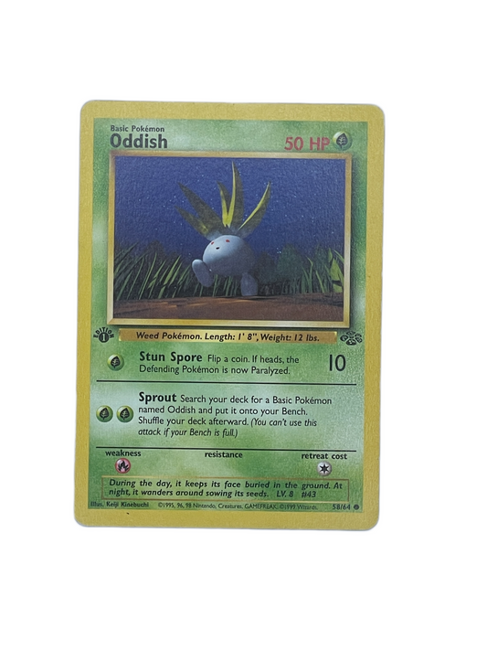 Pokemon Jungle Set 1st Edition Common Card: Oddish #58/64 (Near Mint Condition) Pokemon Cards: Jungle 1st Edition Common: Oddish 58/64 Cards Pokemon Jungle Set 1st Edition Common Card: Oddish #58/64 (Near Mint Condition) Pokemon Cards: Jungle 1st Edition Common: Oddish 58/64 Cards