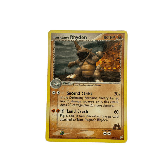 Team Magma's Rhydon Rare – EX Team Magma vs Team Aqua 22/95 Pokémon Card
